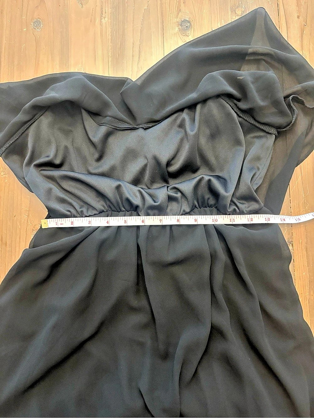 One Clothing Black Chiffon High-Low Ruffle Cocktail Dress - Size Large - Picture 5 of 9